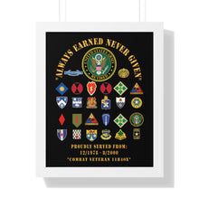 Load image into Gallery viewer, Honorable Veteran Framed Poster, Military Wall Art, Retirement Gift, Veteran's Day Decor, Personalized Military Tribute - Combat Veteran - 11B40X - Retired Army with Multi Units