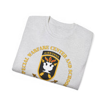Load image into Gallery viewer, Unisex Ultra Cotton Tee - JFK Special Warfare Center - School SSI w Branch - Veteran wo Backgrnd