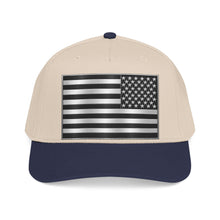 Load image into Gallery viewer, Mid Profile Baseball Cap - Flag - United States - Black and White - 3D - Enhanced