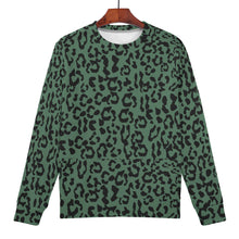 Load image into Gallery viewer, Mens All Over Print Crew Neck Sweatshirt - Leopard Camouflage - Green-Black