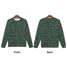 Load image into Gallery viewer, Mens All Over Print Crew Neck Sweatshirt - Leopard Camouflage - Green-Black