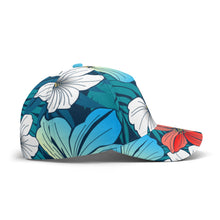 Load image into Gallery viewer, All-over Print Baseball Cap - Bright Blue Beach Tropical Flowers