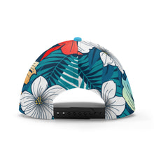 Load image into Gallery viewer, All-over Print Baseball Cap - Bright Blue Beach Tropical Flowers