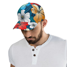 Load image into Gallery viewer, All-over Print Baseball Cap - Bright Blue Beach Tropical Flowers