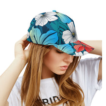 Load image into Gallery viewer, All-over Print Baseball Cap - Bright Blue Beach Tropical Flowers