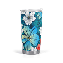 Load image into Gallery viewer, All Over Printing Car Cup - Bright Blue Beach Tropical Flowers