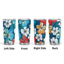 Load image into Gallery viewer, All Over Printing Car Cup - Bright Blue Beach Tropical Flowers