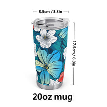 Load image into Gallery viewer, All Over Printing Car Cup - Bright Blue Beach Tropical Flowers