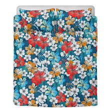 Load image into Gallery viewer, 3 Pcs Beddings - Bright Blue Beach Tropical Flowers