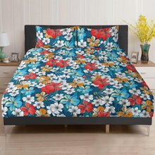 Load image into Gallery viewer, 3 Pcs Beddings - Bright Blue Beach Tropical Flowers