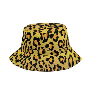 All Over Print Bucket Hats with Adjustable String - Leopard Camouflage