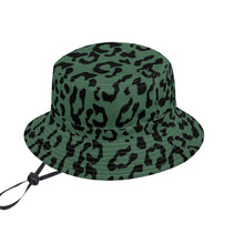 Load image into Gallery viewer, All Over Print Bucket Hats with Adjustable String - Leopard Camouflage - Green-Black