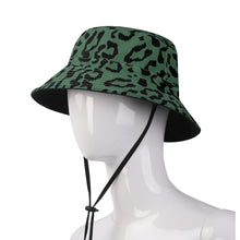 Load image into Gallery viewer, All Over Print Bucket Hats with Adjustable String - Leopard Camouflage - Green-Black