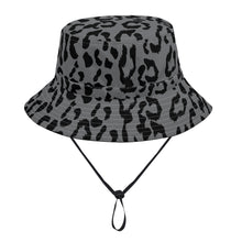 Load image into Gallery viewer, All Over Print Bucket Hats with Adjustable String - Leopard Camouflage - Battleship Color