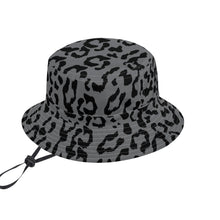 Load image into Gallery viewer, All Over Print Bucket Hats with Adjustable String - Leopard Camouflage - Battleship Color