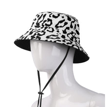 Load image into Gallery viewer, All Over Print Bucket Hats with Adjustable String - Leopard Camouflage - Battleship Color