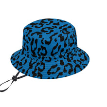 Load image into Gallery viewer, All Over Print Bucket Hats with Adjustable String - Leopard Camouflage - Blue-Black