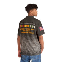 Load image into Gallery viewer, Men's Shirt (AOP) - Navy at War - Combat Veteran - Vietnam War with Vietnam Service Ribbons