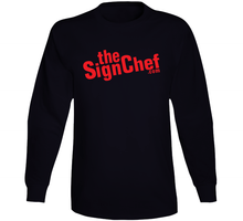 Load image into Gallery viewer, The Sign Chef Dot Com - Red Txt Long Sleeve T Shirt
