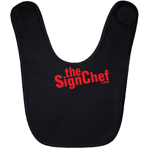 The Sign Chef Dot Com - Red Txt Baby Bib