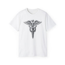 Load image into Gallery viewer, Unisex Ultra Cotton Tee - Army Medical Service Corps (MS) Branch Insignia - 3D - Silver - Enhanced