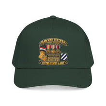 Load image into Gallery viewer, Mid Profile Baseball Cap - Army - Iraq War Veteran - Ribbon Bar - Map - SSI - 3rd Infantry Division - 3D - Enhanced
