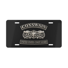 Load image into Gallery viewer, License Plate - USCG - Coxswain w txt - Silver - 3D - Enhanced