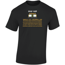 Load image into Gallery viewer, Cold War Veteran Ribbon With Description And Eligibility T Shirt