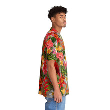 Load image into Gallery viewer, Men's Hawaiian Shirt (AOP) - Light Grey - Tropical Flowers X 300