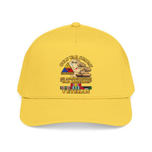 Load image into Gallery viewer, Mid Profile Baseball Cap - Army - Gulf War Combat - 1st Armored Divi - Old Ironsides - Veteran - Map w GULF SVC - 3D - Enhanced