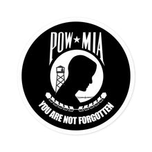 Load image into Gallery viewer, Round Stickers, Indoor\Outdoor POW/MIA Stickers POWS Never Have a Nice Day