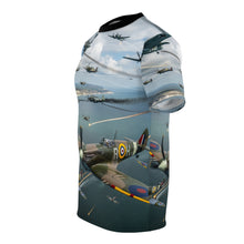 Load image into Gallery viewer, AOP Unisex Tee - British and German aircraft during the Battle of Britain