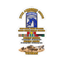 Load image into Gallery viewer, Kiss-Cut Stickers - XVIII Airborne Corps Desert Storm Ribbons - with Scene - 3D - Transparent