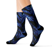 Load image into Gallery viewer, Sublimation Socks - Electric Blue zebra glow