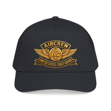 Load image into Gallery viewer, Mid Profile Baseball Cap - USCG - Aircrew Badge w txt - 3D - Enhanced