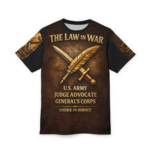 Load image into Gallery viewer, US Army JAG Corps Tribute Tee — "Law in War: Justice in Service"