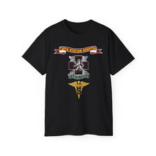 Load image into Gallery viewer, Unisex Ultra Cotton Tee - Army - 130th Station Hospital - Ribbon - DUI - Army Medical Speccialist Corps Branch X 300