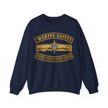 Load image into Gallery viewer, Crewneck Sweatshirt - USCG - Marine Safety w txt - 3D - Enhanced