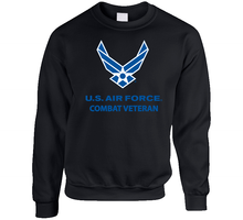 Load image into Gallery viewer, USAF Logo, TM Txt - U S Air Force - Combat Veteran X 300 Crewneck Sweatshirt