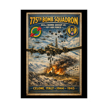 Load image into Gallery viewer, 775th Bomb Squadron Matte Poster — Celone Italy 1944–1945 Vintage WWII Aviation Print - Celone Airfield