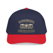 Load image into Gallery viewer, Mid Profile Baseball Cap - USCG - Coxswain w txt - Silver - 3D - Enhanced