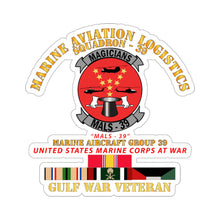 Load image into Gallery viewer, Kiss-Cut Stickers - USMC - Marine Aviation Logistics Squadron 39 - MALS 39 - Magicians - Gulf War Vet w SVC