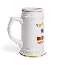 Load image into Gallery viewer, Classic Ceramic Beer Stein Mug, White Porcelain Stein with Gold Trim | German-Style Tankard - Army - Vietnam Veteran - Cbt Infantryman w CIB VN SVC