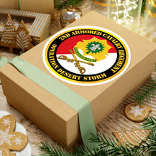 Load image into Gallery viewer, Kiss-Cut Stickers - Army - 2nd Armored Cavalry Regiment DUI - Red White - Operation Desert Storm