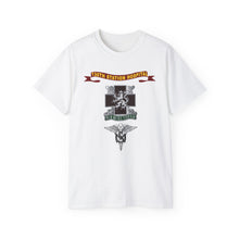 Load image into Gallery viewer, Unisex Ultra Cotton Tee - Army - 130th Station Hospital - Ribbon - DUI - Army Medical Service Corps Branch X 300