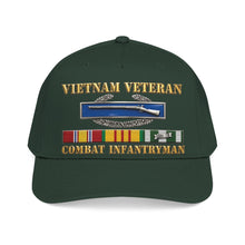 Load image into Gallery viewer, Mid Profile Baseball Cap - Army - Vietnam Veteran - Cbt Infantryman w CIB VN SVC - 3D X 300
