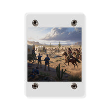 Load image into Gallery viewer, Acrylic Wall Art Panel - Apache Indians attacking a US Army defending a wagon train