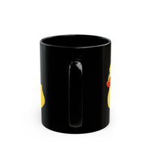 Load image into Gallery viewer, Black Mug 15oz - Yellow Rubber Duck - Oblique Left Front X 300