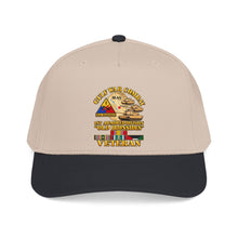 Load image into Gallery viewer, Mid Profile Baseball Cap - Army - Gulf War Combat - 1st Armored Divi - Old Ironsides - Veteran - Map w GULF SVC - 3D - Enhanced