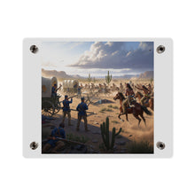 Load image into Gallery viewer, Acrylic Wall Art Panel - Apache Indians attacking a US Army defending a wagon train